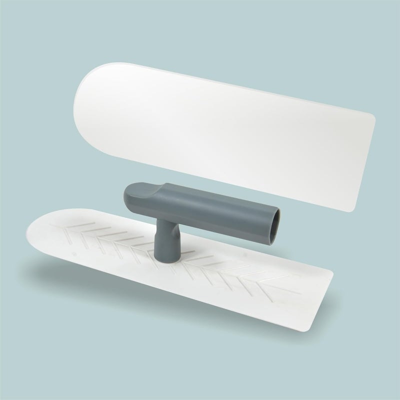 Hanroy Plastic Trowel with Gray Comfortable Grip Handle, Includes 3.3" x 9.6'' Finishing Trowels, Lightweight Mounting, Round End, Suitable for Scrape,Plastering and Paint Walls(D1155) - Image 4